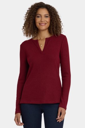 Lurex Rib Henley