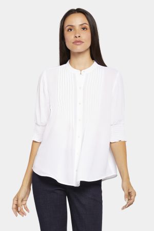 Pleated Short Sleeved Blouse