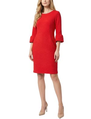 NY Collection 3/4 Length Pearl Detail Dress