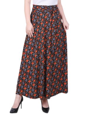 NY Collection Maxi Skirt With Sash Waist Tie