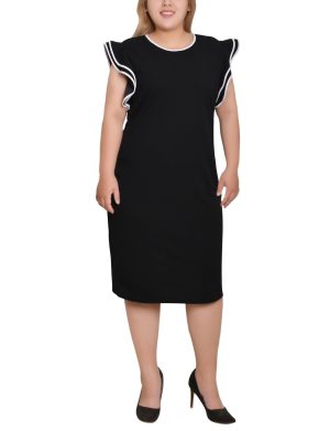 NY Collection Plus Size Ruffle-Sleeve Dress