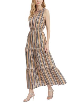 NY Collection Sleeveless Crinkled Maxi Dress