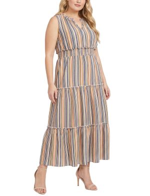 NY Collection Plus Size Sleeveless Crinkled Maxi Dress